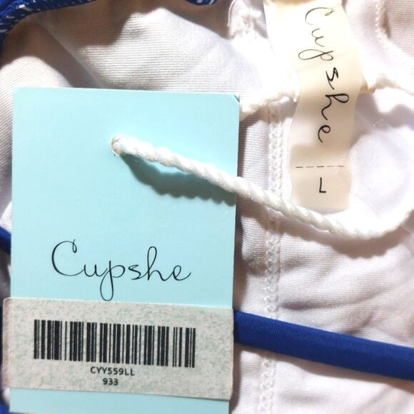 NWT Cupshe Women's Vacation Strappy Cut Out 1-Piece Swimsuit Royal Blue Size L - Picture 8 of 13